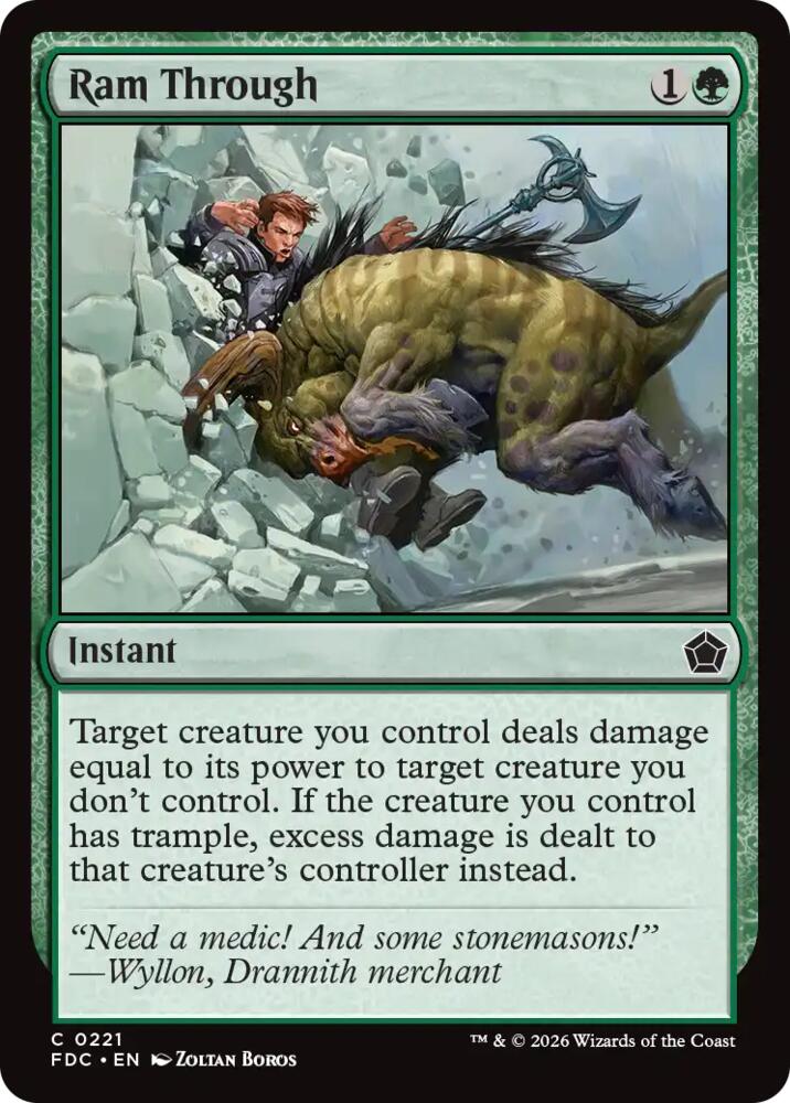 Ram Through from Commander: Foundations (FDC) #221, Magic: The Gathering card