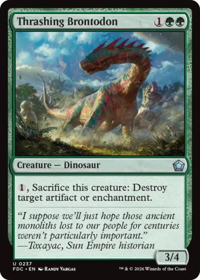 Thrashing Brontodon from FDC #237, Magic: The Gathering card