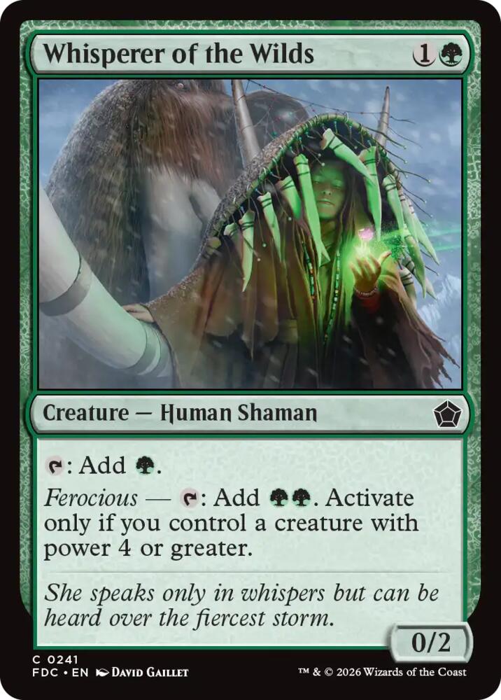 Whisperer of the Wilds from Commander: Foundations (FDC) #241, Magic: The Gathering card