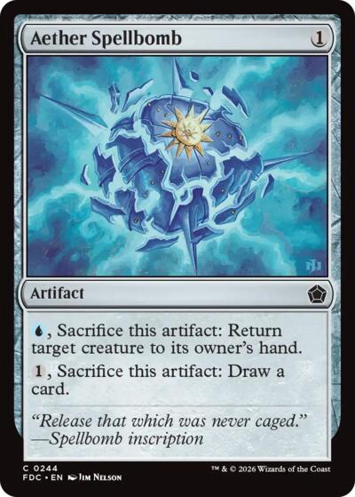 Aether Spellbomb from FDC #244, Magic: The Gathering card