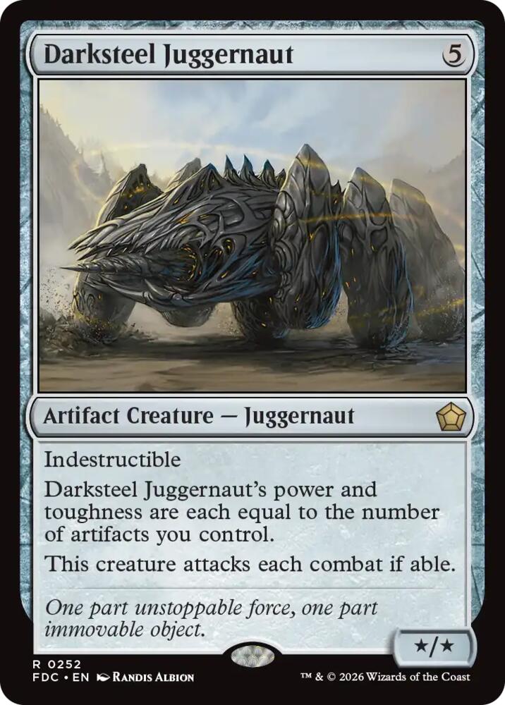 Darksteel Juggernaut from Commander: Foundations (FDC) #252, Magic: The Gathering card