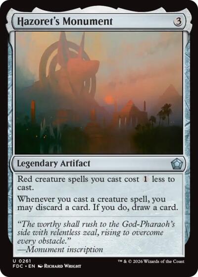 Hazoret's Monument from FDC #261, Magic: The Gathering card