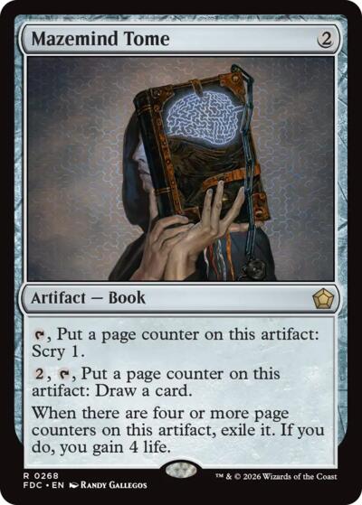 Mazemind Tome from FDC #268, Magic: The Gathering card