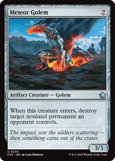 Meteor Golem from FDC #270, Magic: The Gathering card