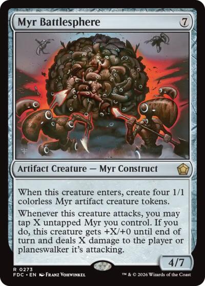 Myr Battlesphere from FDC #273, Magic: The Gathering card