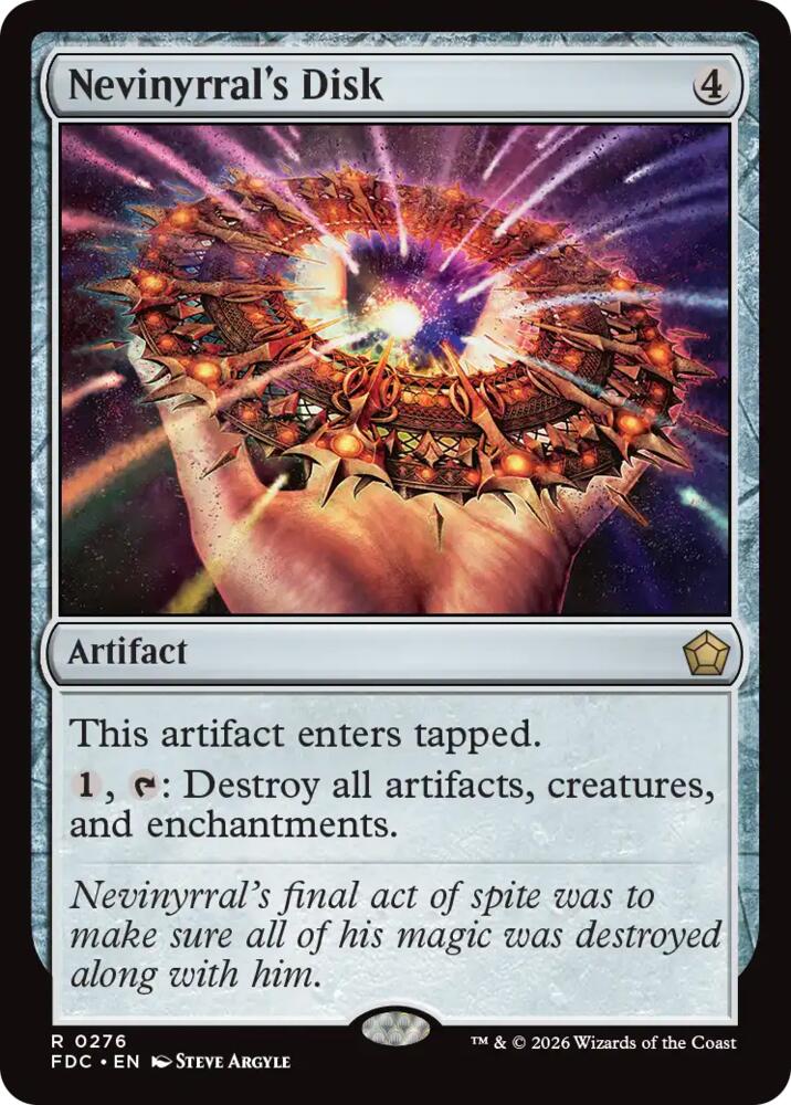 Nevinyrral's Disk from Commander: Foundations (FDC) #276, Magic: The Gathering card