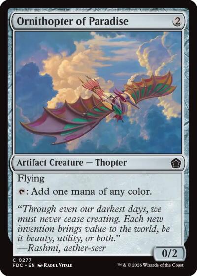Ornithopter of Paradise from FDC #277, Magic: The Gathering card