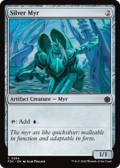 Silver Myr from FDC #284, Magic: The Gathering card