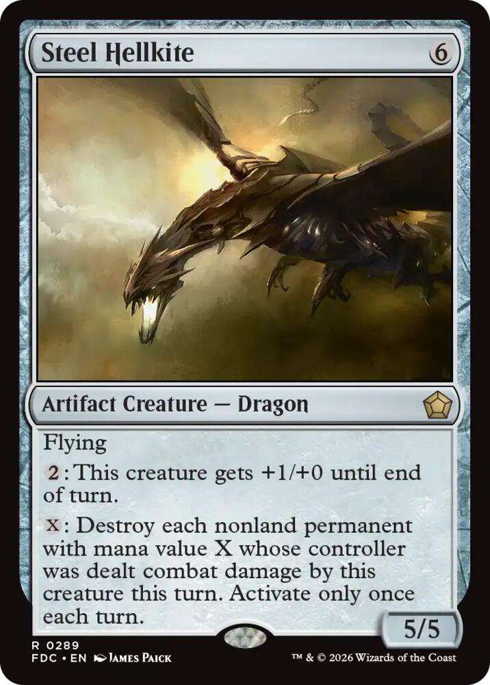 Steel Hellkite from Commander: Foundations (FDC) #289, Magic: The Gathering card