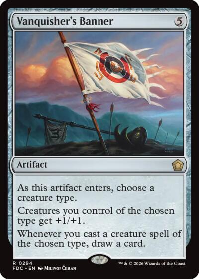 Vanquisher's Banner from FDC #294, Magic: The Gathering card