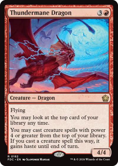 Thundermane Dragon from FDC #182, Magic: The Gathering card