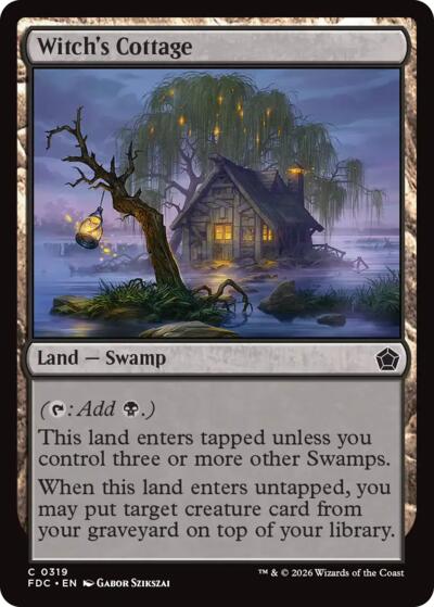 Witch's Cottage from FDC #319, Magic: The Gathering card