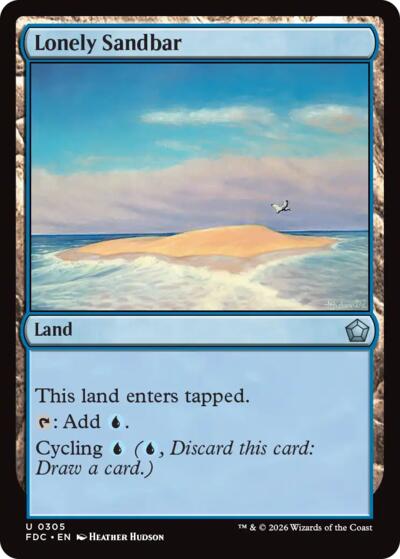 Lonely Sandbar from FDC #305, Magic: The Gathering card
