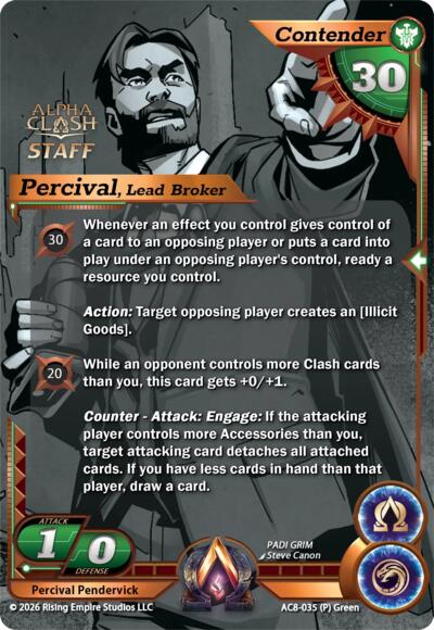 Percival Pendervick, Lead Broker (Staff P)