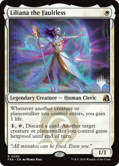 Liliana the Faultless (Promo Pack) from PFRA #200p, Magic: The Gathering card