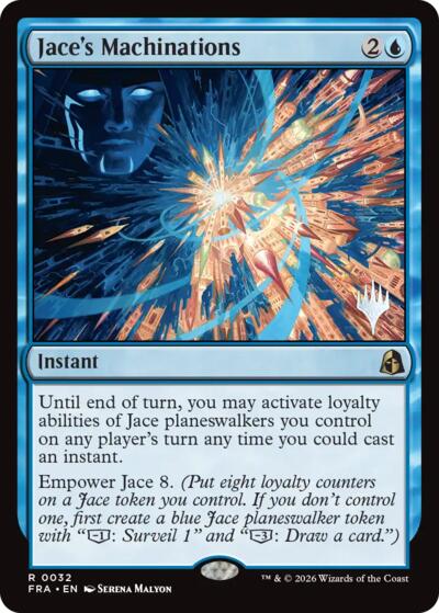 Jace's Machinations (Promo Pack) from PFRA #32p, Magic: The Gathering card