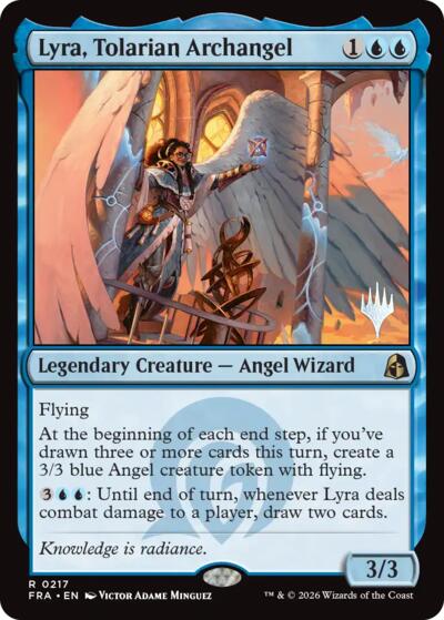 Lyra, Tolarian Archangel (Promo Pack) from PFRA #217p, Magic: The Gathering card