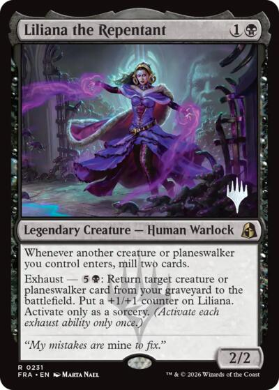 Liliana the Repentant (Promo Pack) from PFRA #231p, Magic: The Gathering card