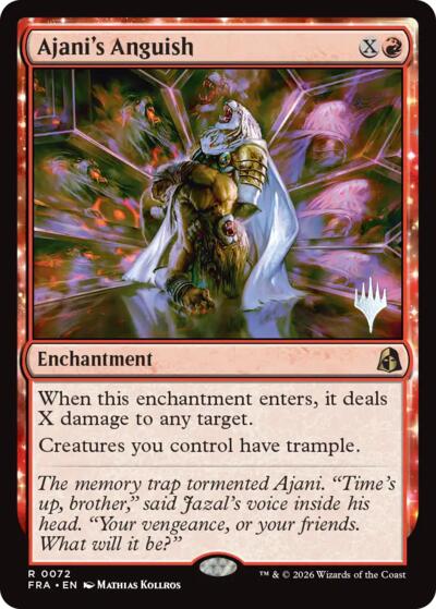 Ajani's Anguish (Promo Pack) from PFRA #72p, Magic: The Gathering card
