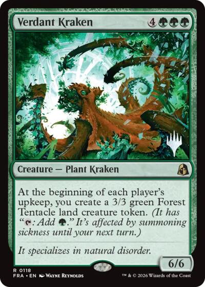 Verdant Kraken (Promo Pack) from PFRA #118p, Magic: The Gathering card