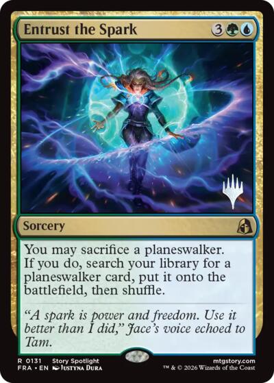 Entrust the Spark (Promo Pack) from PFRA #131p, Magic: The Gathering card