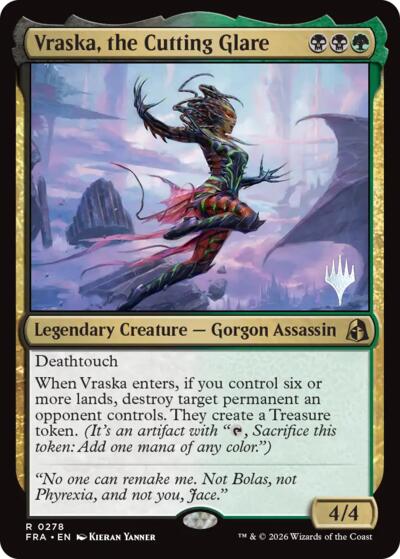 Vraska, the Cutting Glare (Promo Pack) from PFRA #278p, Magic: The Gathering card