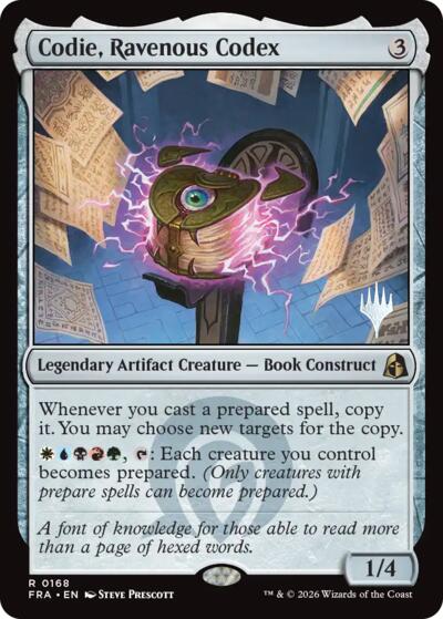 Codie, Ravenous Codex (Promo Pack) from PFRA #168p, Magic: The Gathering card