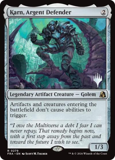 Karn, Argent Defender (Promo Pack) from PFRA #279p, Magic: The Gathering card