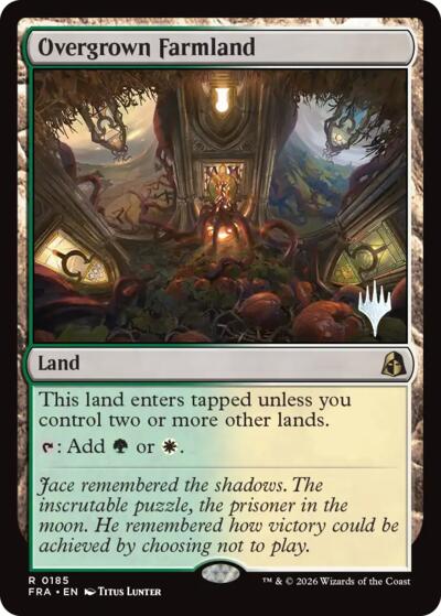 Overgrown Farmland (Promo Pack) from PFRA #185p, Magic: The Gathering card