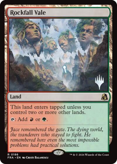 Rockfall Vale (Promo Pack) from PFRA #186p, Magic: The Gathering card