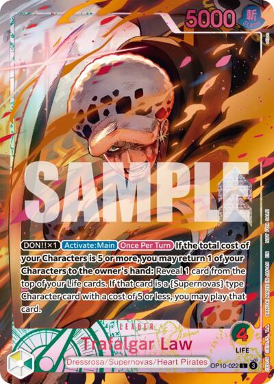 Carta Trafalgar Law (Flame-Flame Fruit Coliseum) del set One Piece Promotion Cards