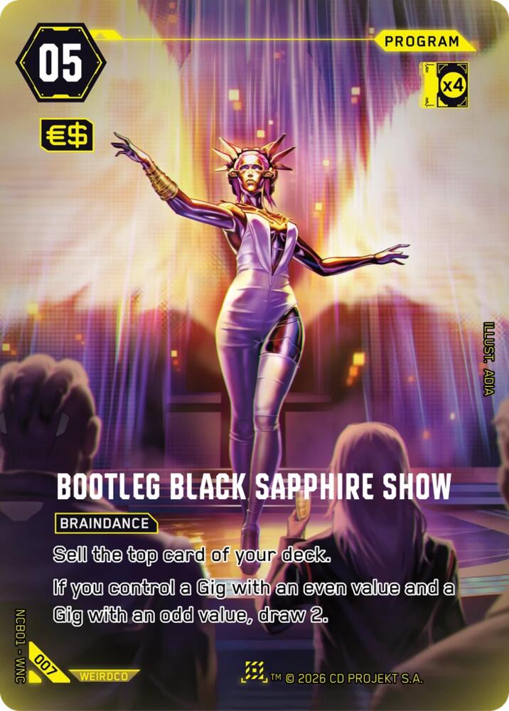 Bootleg Black Sapphire Show (Night City Brawl Season 1) — Cyberpunk TCG card