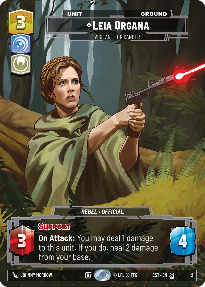 Leia Organa - Vigilant for Danger (Costco Exclusive) – Ashes of the Empire #2 Star Wars: Unlimited card