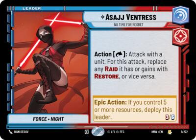 Asajj Ventress - No Time For Regret – Homeworlds #1/272 Star Wars: Unlimited card
