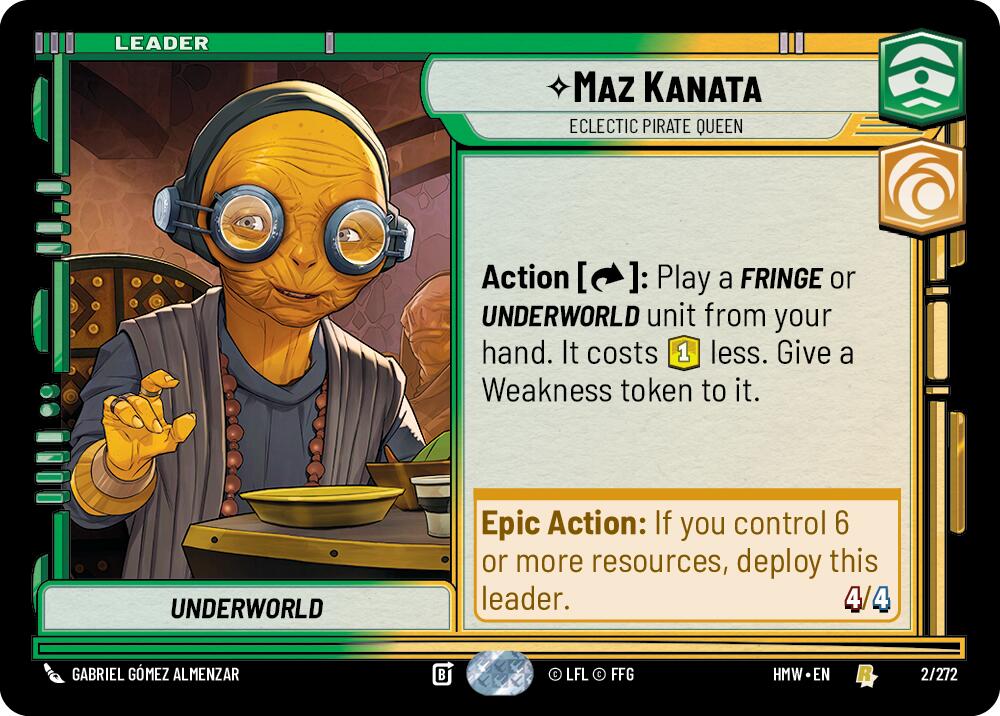 Maz Kanata - Eclectic Pirate Queen – Homeworlds #2/272 Star Wars: Unlimited card