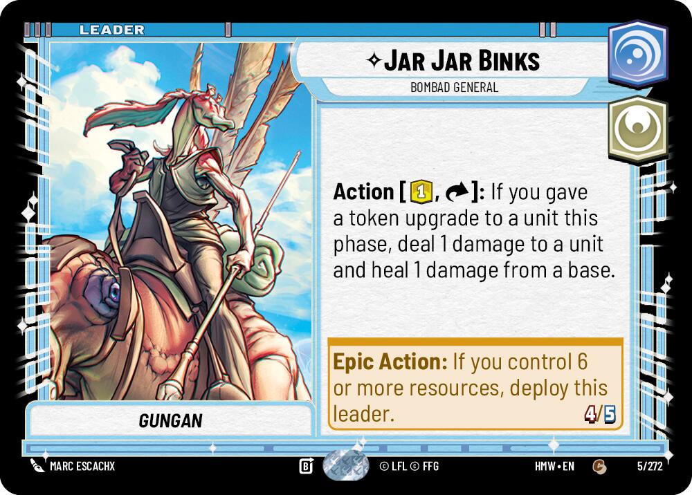 Jar Jar Binks - Bombad General – Homeworlds #5/272 Star Wars: Unlimited card