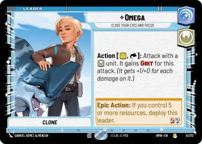 Omega - Close Your Eyes and Focus – Homeworlds #6/272 Star Wars: Unlimited card