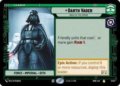 Darth Vader - Might of the Empire – Homeworlds #7/272 Star Wars: Unlimited card