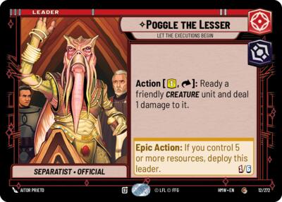 Poggle the Lesser - Let the Executions Begin – Homeworlds #12/272 Star Wars: Unlimited card