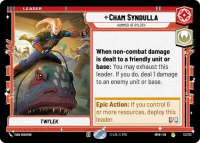 Cham Syndulla - Hammer of Ryloth – Homeworlds #13/272 Star Wars: Unlimited card