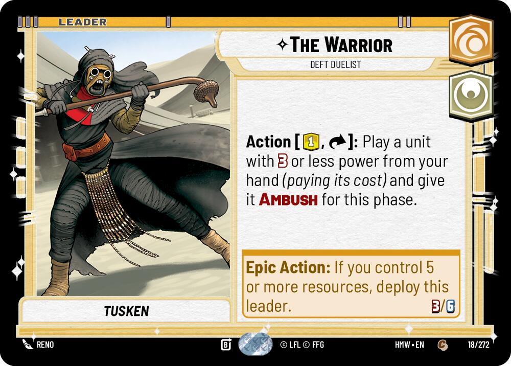 The Warrior - Deft Duelist – Homeworlds #18/272 Star Wars: Unlimited card