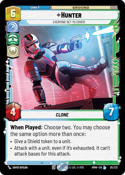 Hunter - Everyone Get to Cover! – Homeworlds #35/272 Star Wars: Unlimited card