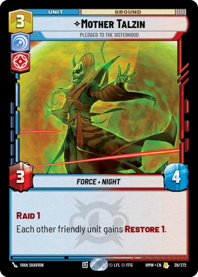 Mother Talzin - Pledged to the Sisterhood – Homeworlds #39/272 Star Wars: Unlimited card