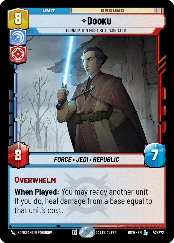 Dooku - Corruption Must Be Eradicated – Homeworlds #42/272 Star Wars: Unlimited card