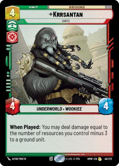 Krrsantan - Santo – Homeworlds #46/272 Star Wars: Unlimited card