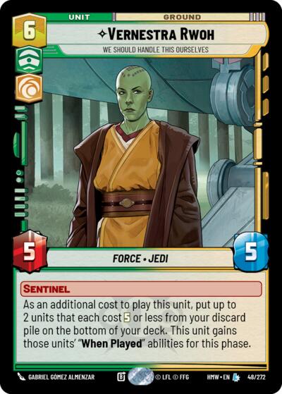 Vernestra Rwoh - We Should Handle This Ourselves – Homeworlds #48/272 Star Wars: Unlimited card