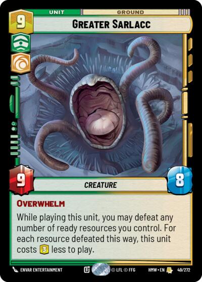 Greater Sarlacc – Homeworlds #49/272 Star Wars: Unlimited card