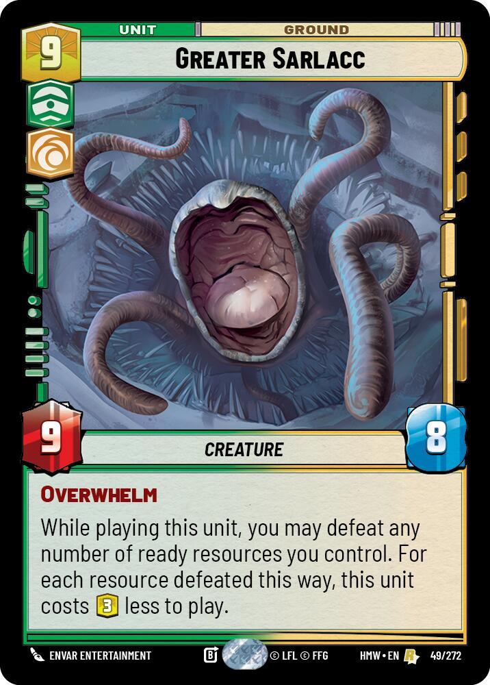Greater Sarlacc – Homeworlds #49/272 Star Wars: Unlimited card