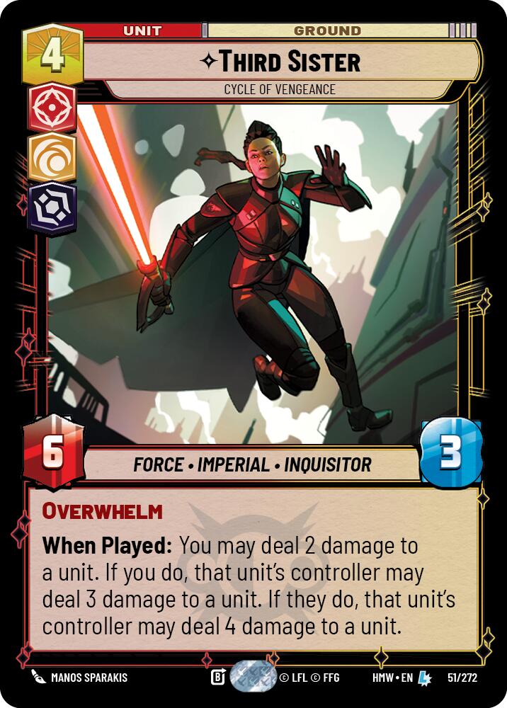 Third Sister - Cycle of Vengeance – Homeworlds #51/272 Star Wars: Unlimited card