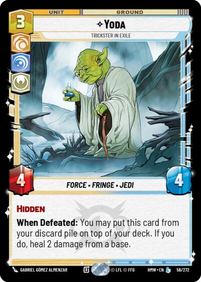 Yoda - Trickster in Exile – Homeworlds #56/272 Star Wars: Unlimited card